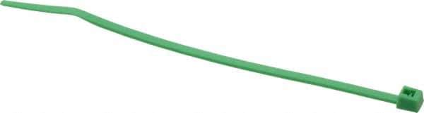 Made in USA - 4-1/8" Long Green Nylon Standard Cable Tie - 18 Lb Tensile Strength, 1.07mm Thick, 7/8" Max Bundle Diam - All Tool & Supply