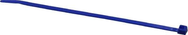 Made in USA - 5.84" Long Blue Nylon Standard Cable Tie - 40 Lb Tensile Strength, 1.24mm Thick, 36.42mm Max Bundle Diam - All Tool & Supply