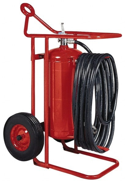 Fire Extinguisher: Dry Chemical, 44.5″ Dia, 125 lb Capacity 240 psi, Disposable, Vehicle Mount, Steel, 40' Max