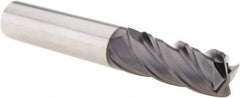 SGS - 1/2", 4 Flute, Single End, Solid Carbide, 0.0250 - 0.0300" Corner Radius End Mill - 3-1/4" OAL, Right Hand Flute, 1-1/4" LOC, Right Hand Cut - All Tool & Supply