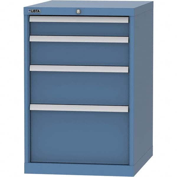 LISTA - 4 Drawer, 99 Compartment Bright Blue Steel Modular Storage Cabinet - All Tool & Supply