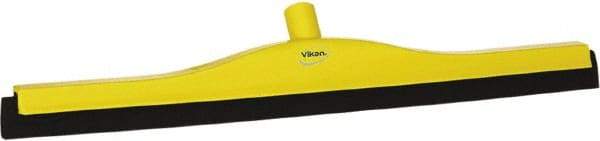 Vikan - 24" Foam Rubber Blade Bench Squeegee - Double Edge, Yellow, Plastic Holder - All Tool & Supply