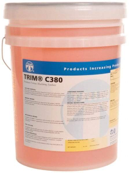 Master Fluid Solutions - Trim C380, 5 Gal Pail Grinding Fluid - Synthetic, For Machining - All Tool & Supply