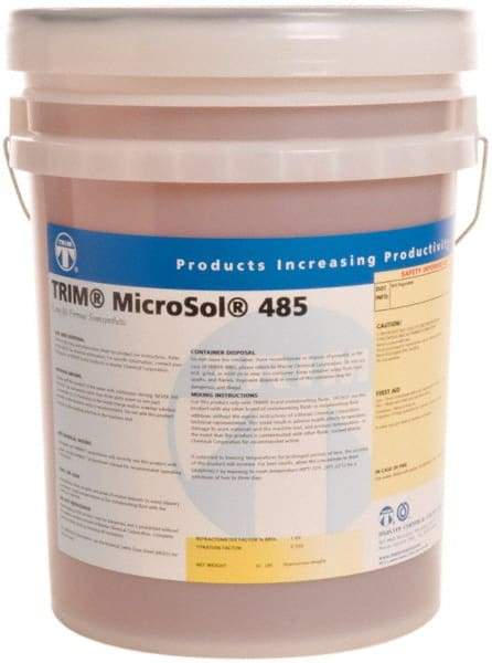 Master Fluid Solutions - Trim MicroSol 485, 5 Gal Pail Cutting & Grinding Fluid - Semisynthetic, For Machining - All Tool & Supply