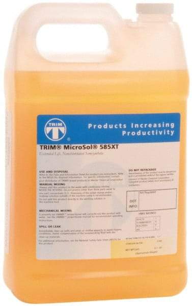 Master Fluid Solutions - Trim MicroSol 585XT, 1 Gal Bottle Cutting & Grinding Fluid - Semisynthetic, For Machining - All Tool & Supply