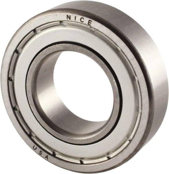 Nice - 1-1/8" Bore Diam, 2-1/2" OD, Double Shield Precision Ground Radial Ball Bearing - 5/8" Wide, 1 Row, Round Bore, 2,120 Lb Static Capacity, 3,864 Lb Dynamic Capacity - All Tool & Supply