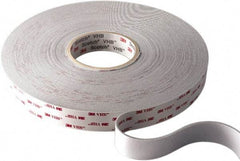 3M - 3/4" x 36 Yd Acrylic Adhesive Double Sided Tape - 45 mil Thick, White, Acrylic Foam Liner, Continuous Roll, Series 4945 - All Tool & Supply