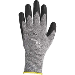 KleenGuard - Size 2XL (11), ANSI Cut Lvl 4, Polyurethane Coated Dyneema/Fiberglass, Stainless Steel/Spandex Cut Resistant Gloves - 10.6" Long, Palm Coated, Dyneema Lining, Black/Salt & Pepper, Paired - All Tool & Supply