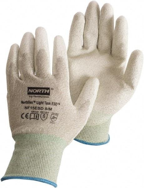 North - Size S Nylon General Protection Work Gloves - For General Purpose, Slip-On Cuff, Gray/White, Paired - All Tool & Supply