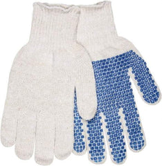 MCR Safety - Size L Cotton Blend General Protection Work Gloves - For General Purpose, Knit Wrist Cuff, Natural/Blue, Paired - All Tool & Supply