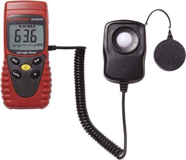 Amprobe - 9 Volt Battery, 40 to 40,000 FC, LCD Display, Silicone Photodiode Light Meter - 3 Accuracy, Compatible with All Visible Light Lighting, Built In Memory - All Tool & Supply