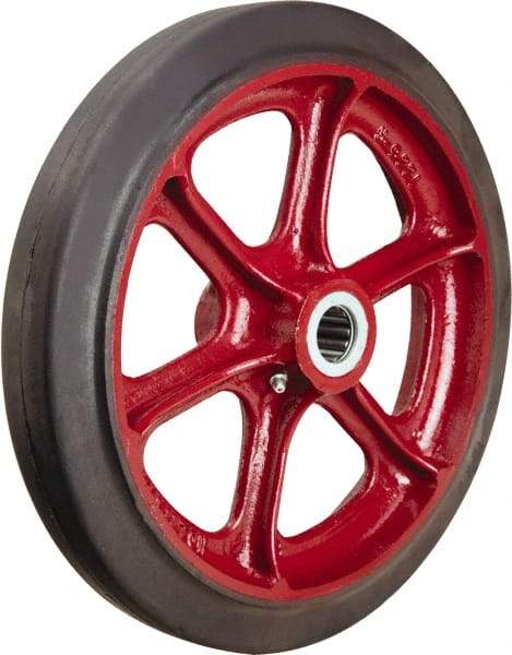 Hamilton - 12 Inch Diameter x 2 Inch Wide, Rubber on Cast Iron Caster Wheel - 690 Lb. Capacity, 2-3/4 Inch Hub Length, 1-9/16 Inch Axle Diameter, Plain Bore Bearing - All Tool & Supply