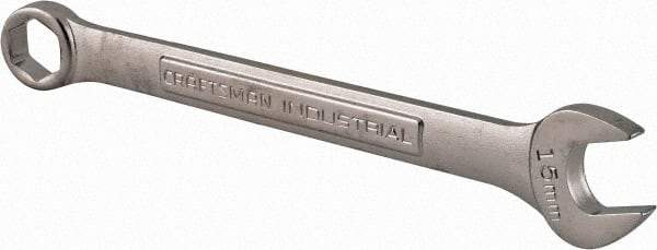 Craftsman Industrial - 15mm 6 Point Combination Wrench - 8" OAL, Steel, Satin Finish - All Tool & Supply