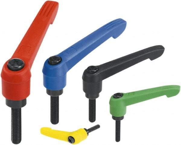 KIPP - M8, Fiberglass Reinforced Plastic Threaded Stud Adjustable Clamping Handle - 91.5mm OAL, 58mm High - All Tool & Supply