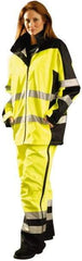 OccuNomix - Size 2XL, Yellow, Rain Jacket - 46-49" Chest, 3 Pockets, Attached Hood - All Tool & Supply