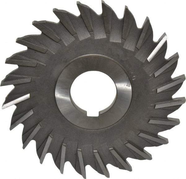 Made in USA - 4" Diam x 1/4" Width of Cut, 24 Teeth, Cobalt Side Milling Cutter - Straight Teeth, Uncoated - All Tool & Supply