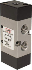 ARO/Ingersoll-Rand - 3/8" Inlet x 3/8" Outlet, Pilot Actuator, Spring Return, 2 Position, Body Ported Solenoid Air Valve - 1.65 CV, 4 Way, 140 psi, 122° Max Temp, 15° Min Temp - All Tool & Supply