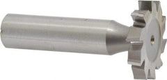 Made in USA - 1-1/8" Diam x 3/16" Face Width, High Speed Steel, 10 Teeth, Shank Connection Woodruff Keyseat Cutter - Uncoated, 2-3/16" OAL x 1/2" Shank, Staggered Teeth, ANSI 609, Old Standard 16 - All Tool & Supply