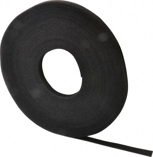 VELCRO Brand - 1/2" Wide x 25 Yd Long Self Fastening Tie/Strap Hook & Loop Roll - Continuous Roll, Black - All Tool & Supply