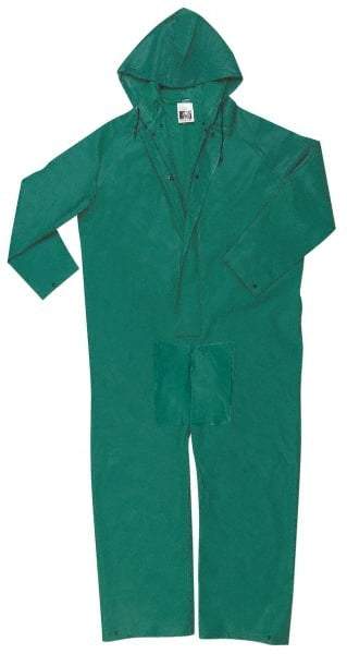 MCR Safety - Size M, Green, Rain, Limited Flammability Coverall - 40" Chest, Snap Ankle, Take Up Snaps Wrist - All Tool & Supply