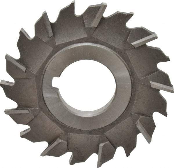 Made in USA - 3" Diam x 1/4" Width of Cut, 18 Teeth, Cobalt Side Milling Cutter - Staggered Teeth, Uncoated - All Tool & Supply