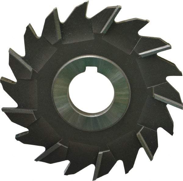 Made in USA - 4" Diam x 1/4" Width of Cut, 18 Teeth, Cobalt Side Milling Cutter - Staggered Teeth, Uncoated - All Tool & Supply