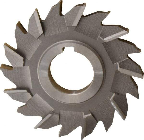 Made in USA - 4" Diam x 3/8" Width of Cut, 18 Teeth, Cobalt Side Milling Cutter - Staggered Teeth, Uncoated - All Tool & Supply