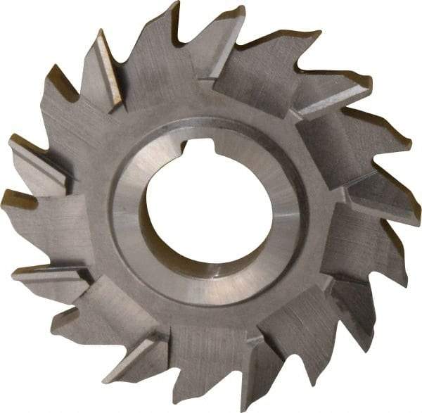 Made in USA - 4" Diam x 1/2" Width of Cut, 18 Teeth, Cobalt Side Milling Cutter - Staggered Teeth, Uncoated - All Tool & Supply