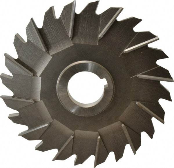 Made in USA - 6" Diam x 3/8" Width of Cut, 24 Teeth, Cobalt Side Milling Cutter - Staggered Teeth, Uncoated - All Tool & Supply