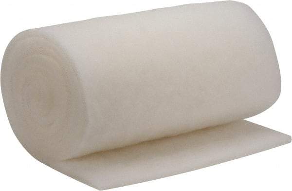 Made in USA - 15' Long x 25" Wide x 1" Thick Polyester Media Air Filter Media Roll - MERV 5, 85% Arrestance Efficiency, 500 FPM Max Air Flow, 0.14" wpg Init Resist, 1" wpg Final Resist, 30% Particle Capture Efficiency, Use with MSA - All Tool & Supply