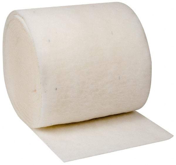 Made in USA - 90' Long x 30" Wide x 1" Thick Polyester Media Air Filter Media Roll - MERV 5, 85% Arrestance Efficiency, 500 FPM Max Air Flow, 0.14" wpg Init Resist, 1" wpg Final Resist, 30% Particle Capture Efficiency, Use with Any Unit - All Tool & Supply