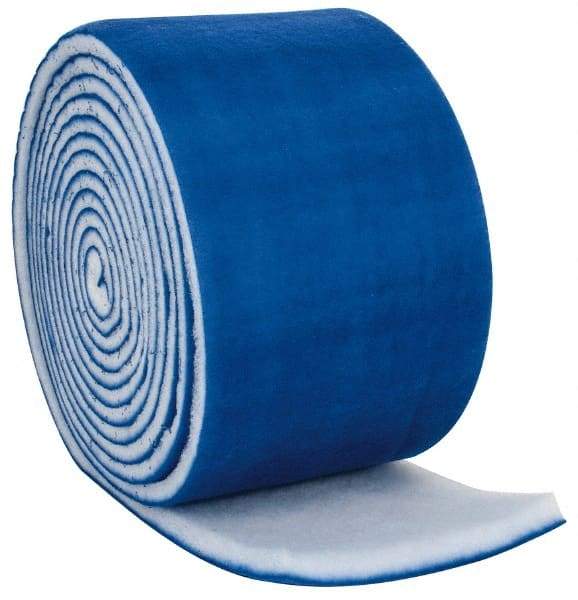 Made in USA - 60' Long x 20" Wide x 2" Thick Polyester Media Air Filter Media Roll - MERV 8, 89% Arrestance Efficiency, 500 FPM Max Air Flow, 0.21" wpg Init Resist, 1" wpg Final Resist, 30 to 35% Particle Capture Efficiency, Use with Any Unit - All Tool & Supply