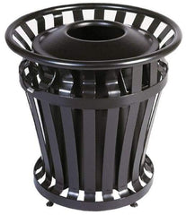 Rubbermaid - 20 Gal Black Round Trash Can - Steel, 27-1/2" High - All Tool & Supply