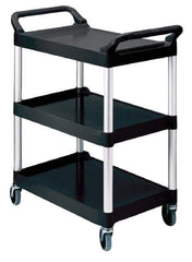 Rubbermaid - 200 Lb Capacity, 18-5/8" Wide x 33-5/8" Long x 37-3/4" High Standard Utility Cart - 3 Shelf, Plastic, Swivel Casters - All Tool & Supply