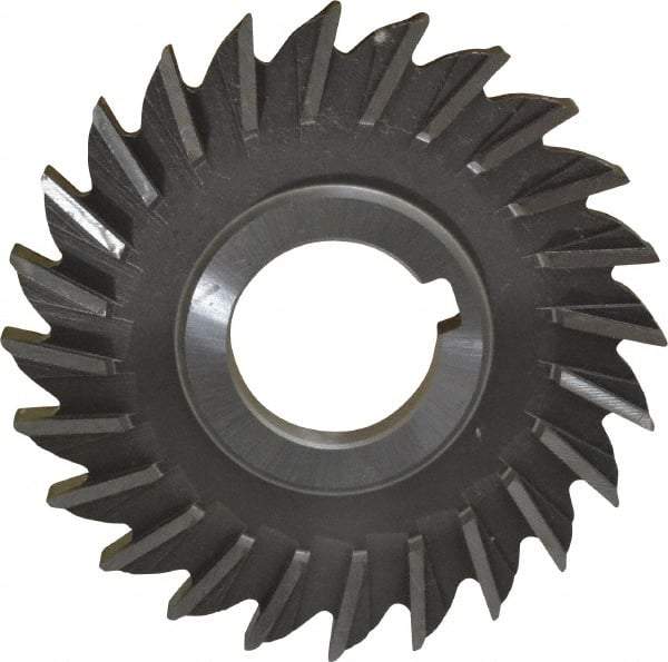 Made in USA - 4" Diam x 3/8" Width of Cut, 24 Teeth, High Speed Steel Side Milling Cutter - Straight Teeth, Uncoated - All Tool & Supply