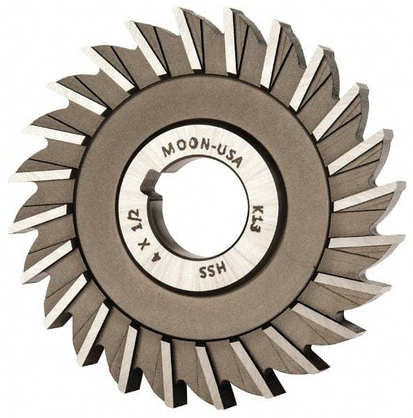 Made in USA - 4" Diam x 1/2" Width of Cut, 24 Teeth, High Speed Steel Side Milling Cutter - Straight Teeth, Uncoated - All Tool & Supply