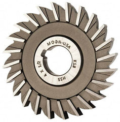 Made in USA - 4" Diam x 1/2" Width of Cut, 24 Teeth, High Speed Steel Side Milling Cutter - Straight Teeth, Uncoated - All Tool & Supply