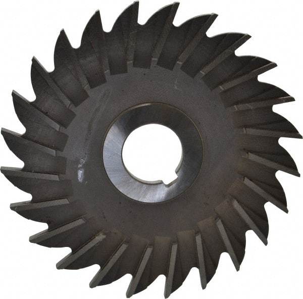 Made in USA - 5" Diam x 1/4" Width of Cut, 24 Teeth, High Speed Steel Side Milling Cutter - Straight Teeth, Uncoated - All Tool & Supply