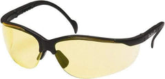 PYRAMEX - Yellow Lenses, Framed Safety Glasses - Scratch Resistant, Black Nylon Frame, Adjustable Temples, Size Universal, Wrap Around - All Tool & Supply