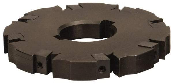 APT - Arbor Hole Connection, 0.72" Cutting Width, 1-7/8" Depth of Cut, 6" Cutter Diam, 1-1/2" Hole Diam, 12 Tooth Indexable Slotting Cutter - SM61 Toolholder, CTA 6 Insert, Neutral Cutting Direction - All Tool & Supply