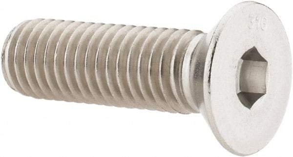 Value Collection - 1/2-13 UNC Hex Socket Drive, 82° Flat Screw - Grade 316 Stainless Steel, 1-3/4" OAL - All Tool & Supply