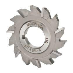 Made in USA - 2-1/8" Diam x 1/4" Width of Cut, 14 Teeth, High Speed Steel Side Milling Cutter - Staggered Teeth, Uncoated - All Tool & Supply