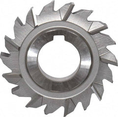 Made in USA - 2-3/4" Diam x 3/8" Width of Cut, 18 Teeth, High Speed Steel Side Milling Cutter - Staggered Teeth, Uncoated - All Tool & Supply