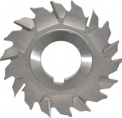 Made in USA - 3" Diam x 3/16" Width of Cut, 18 Teeth, High Speed Steel Side Milling Cutter - Staggered Teeth, Uncoated - All Tool & Supply