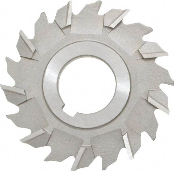 Made in USA - 3" Diam x 1/4" Width of Cut, 18 Teeth, High Speed Steel Side Milling Cutter - Staggered Teeth, Uncoated - All Tool & Supply