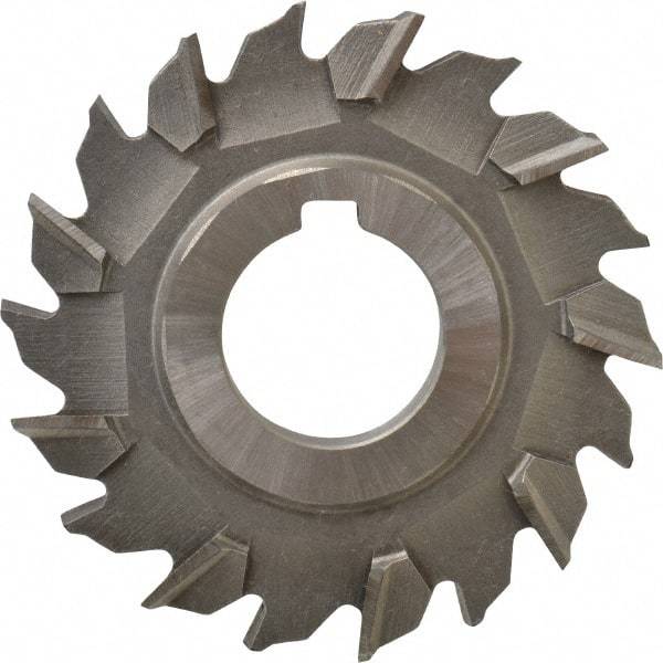 Made in USA - 3" Diam x 5/16" Width of Cut, 18 Teeth, High Speed Steel Side Milling Cutter - Staggered Teeth, Uncoated - All Tool & Supply