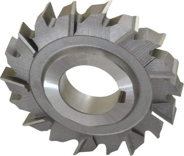 Made in USA - 3" Diam x 1/2" Width of Cut, 18 Teeth, High Speed Steel Side Milling Cutter - Staggered Teeth, Uncoated - All Tool & Supply