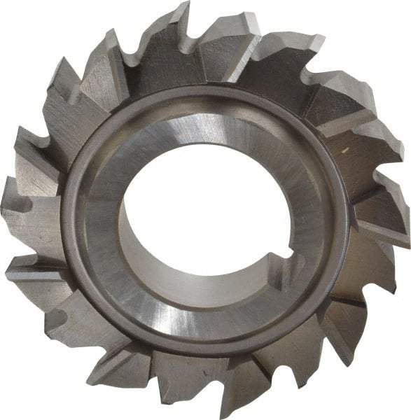 Made in USA - 3" Diam x 3/4" Width of Cut, 18 Teeth, High Speed Steel Side Milling Cutter - Staggered Teeth, Uncoated - All Tool & Supply