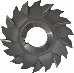 Made in USA - 3-1/2" Diam x 1/4" Width of Cut, 18 Teeth, High Speed Steel Side Milling Cutter - Staggered Teeth, Uncoated - All Tool & Supply