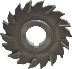 Made in USA - 3-1/2" Diam x 3/8" Width of Cut, 18 Teeth, High Speed Steel Side Milling Cutter - Staggered Teeth, Uncoated - All Tool & Supply